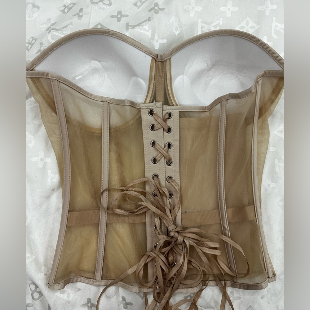 Chic Sheer Tan Corset